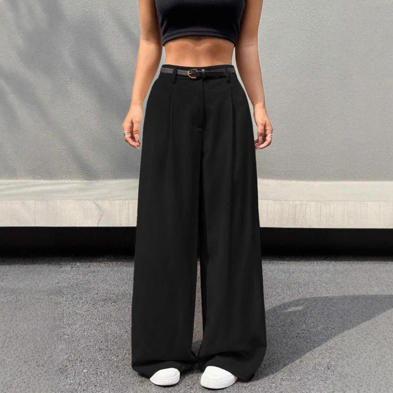 Disposable Ice Silk Breathable Casual Solid Color Wide - leg Pants - Blue&Pink