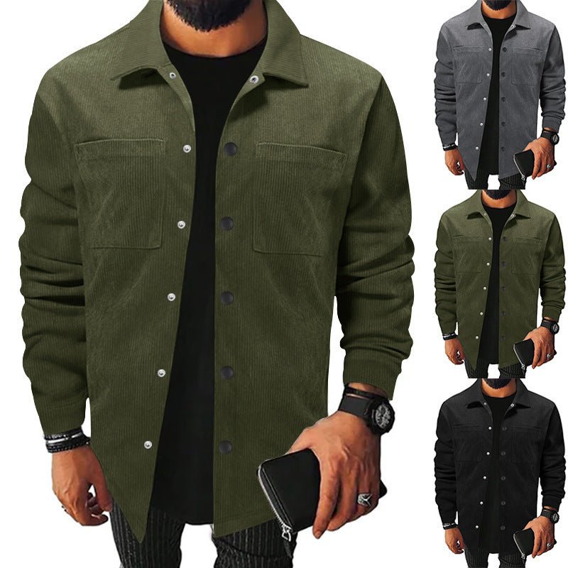 Corduroy Single - breasted Slim Jacket For Men - Blue&Pink