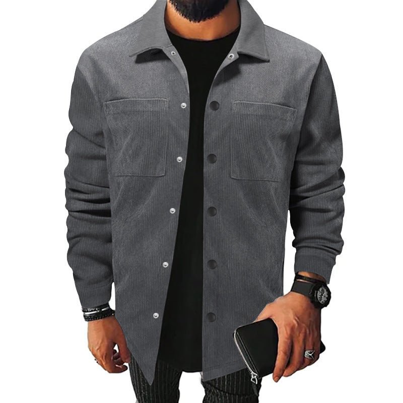 Corduroy Single - breasted Slim Jacket For Men - Blue&Pink