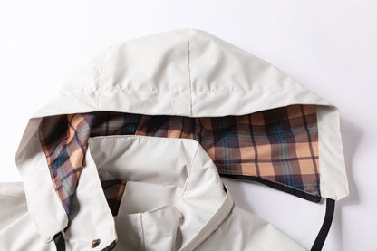 Lightweight Men's Jacket With Hood For Outdoor, Travel, Hiking, Windbreaker, Versatile, Stylish Design - Blue&Pink