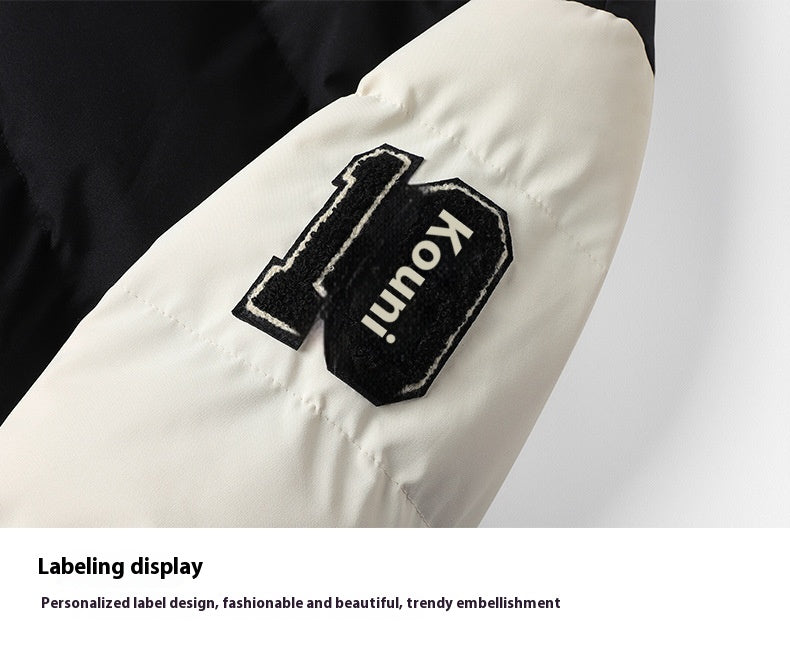 Casaco grosso com capuz estilo coreano