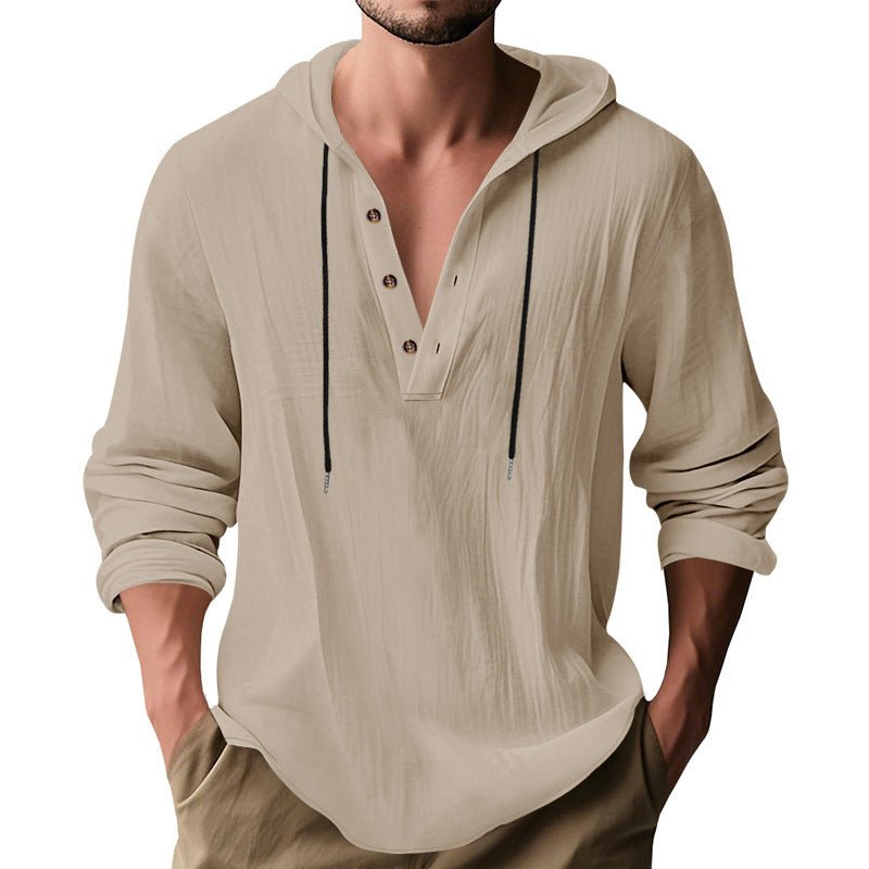 Hooded Casual Loose - fitting T-shirt Sweater For Men - Blue&Pink