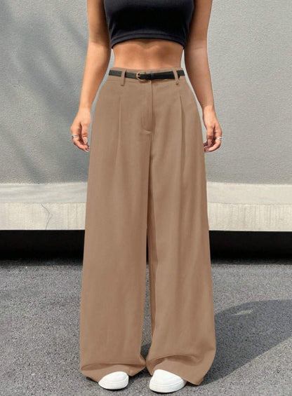 Disposable Ice Silk Breathable Casual Solid Color Wide - leg Pants - Blue&Pink