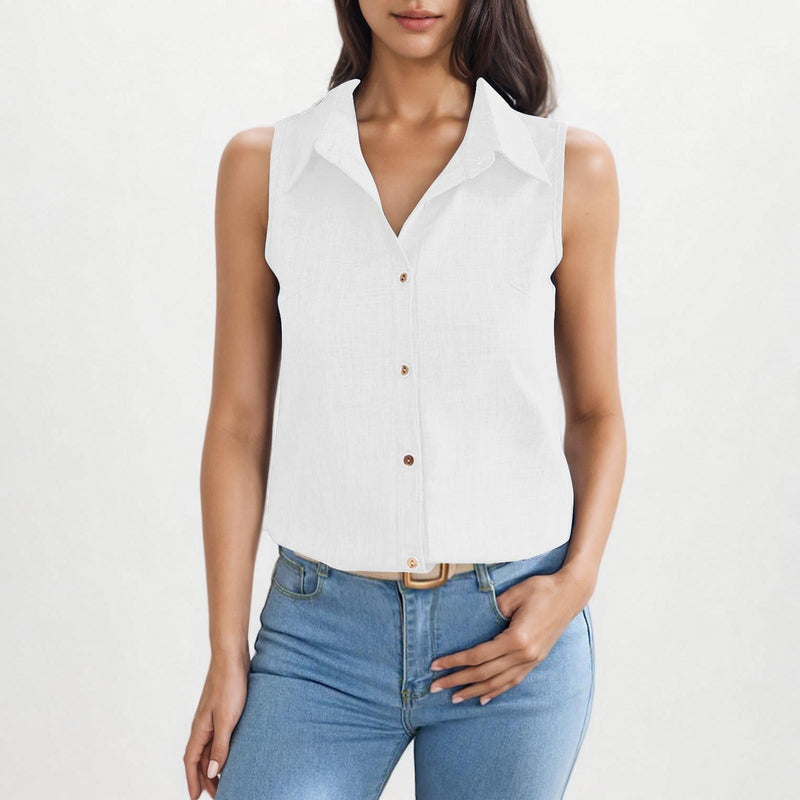 Camisa Feminina Sem Mangas Leveza e Estilo - Blue&Pink