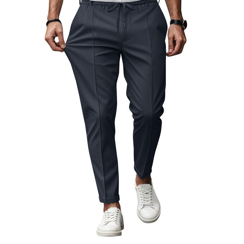 Men's Business Slim Fit Tapered Casual Pants - Blue&Pink