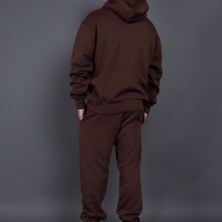 Men's Casual Loose Solid Color Hooded Sweatshirt Pants - Blue&Pink