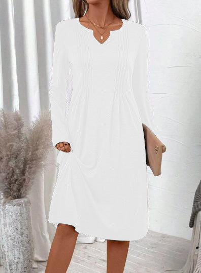 Vestido casual de cor sólida