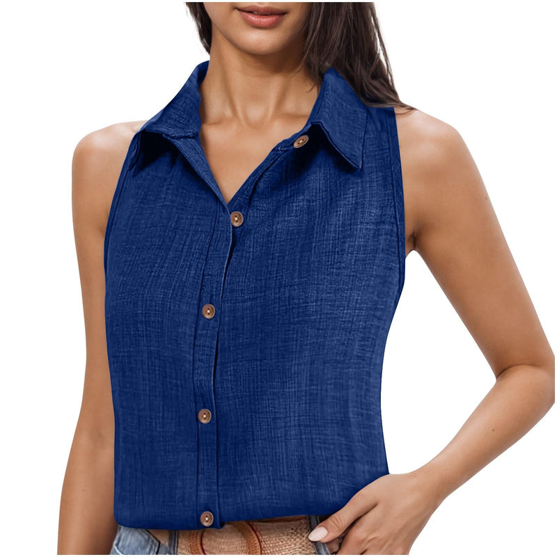 Camisa Feminina Sem Mangas Leveza e Estilo - Blue&Pink