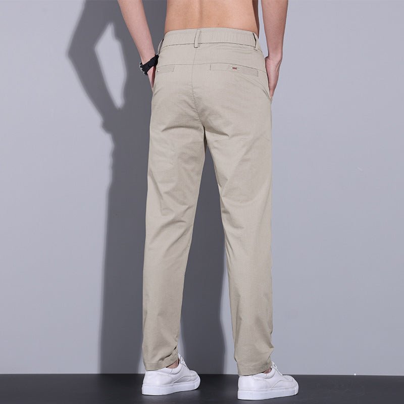 Men's Springsummer Business Casual Pants Straight Slim Fit Breathable Men's Pants - Blue&Pink