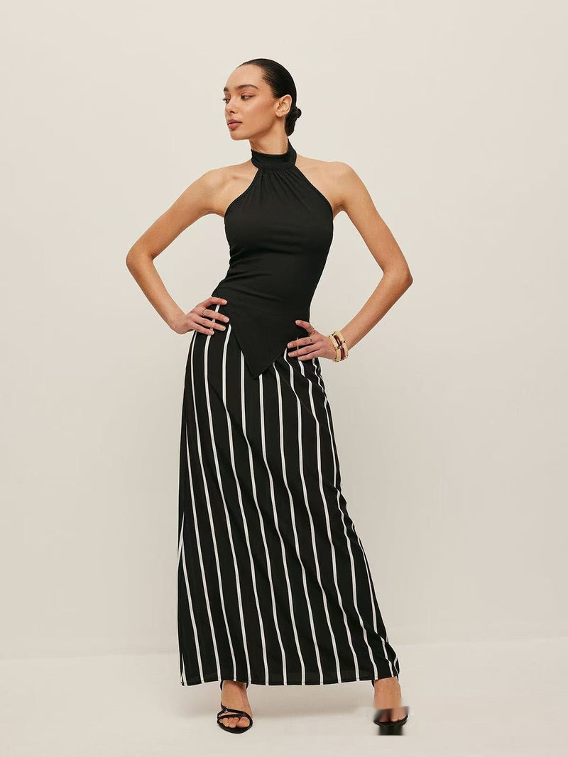 Look Poderoso: Top Halter Sem Costas - Blue&Pink