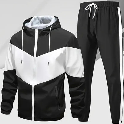 Conjunto esportivo com capuz para outono/inverno