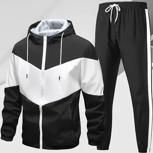 Conjunto esportivo com capuz para outono/inverno