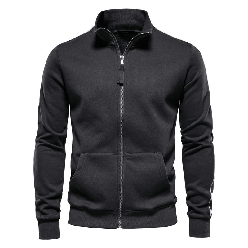 All - matching Men's Sports Contrast Color Casual Cardigan - Blue&Pink