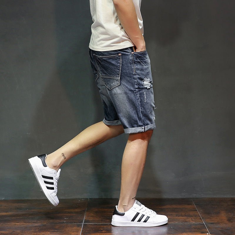 Calções Jeans Rasgados Masculinos – Leves, Modernos e Confortáveis - Blue&Pink