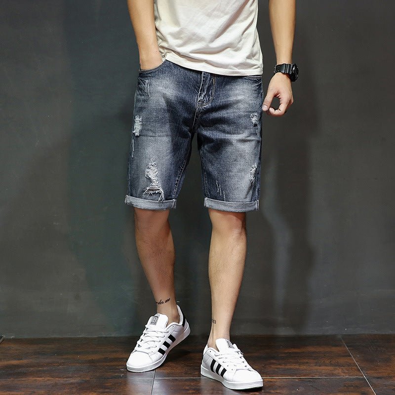Calções Jeans Rasgados Masculinos – Leves, Modernos e Confortáveis - Blue&Pink
