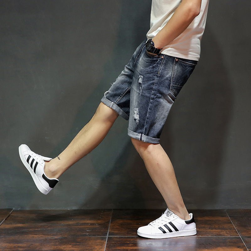 Calções Jeans Rasgados Masculinos – Leves, Modernos e Confortáveis - Blue&Pink