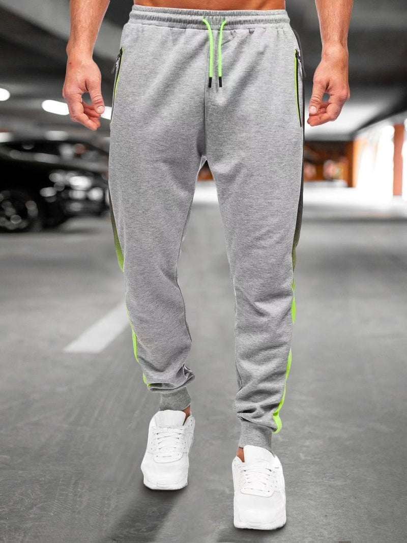 Gradient Color Sports Men Casual Running Trousers - Blue&Pink