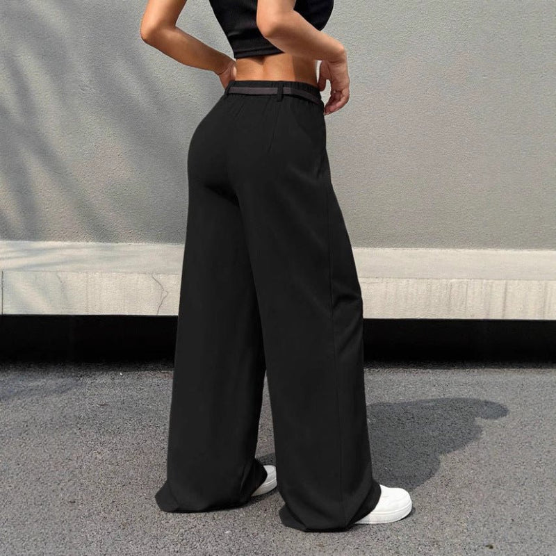 Disposable Ice Silk Breathable Casual Solid Color Wide - leg Pants - Blue&Pink