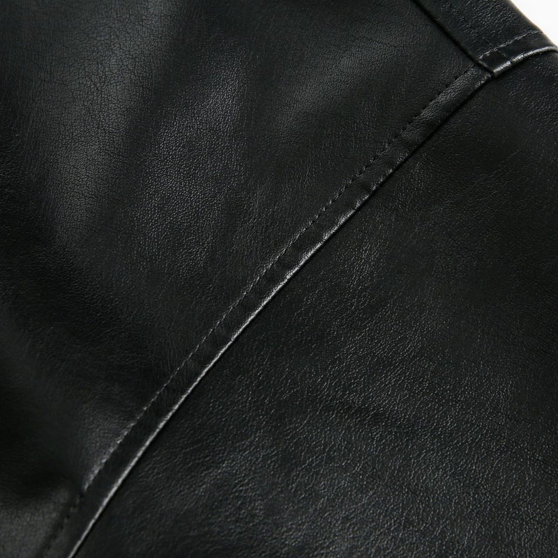 Men's American - style Retro Simple Hooded Leather Coat Jacket - Blue&Pink