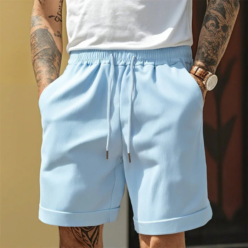 Calções Masculinos High Street – Estilo Urbano e Conforto Fresco para o Verão - Blue&Pink