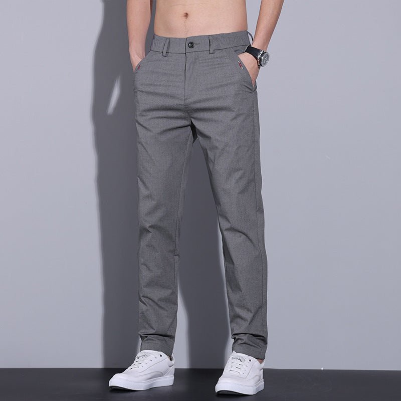 Men's Springsummer Business Casual Pants Straight Slim Fit Breathable Men's Pants - Blue&Pink