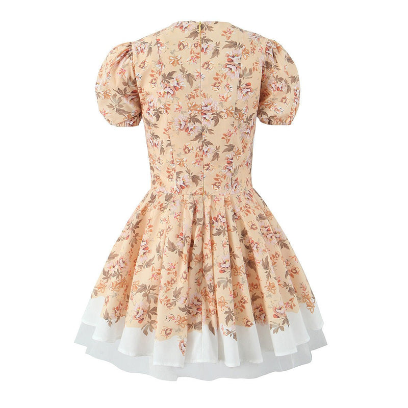 Vestido Curto Romântico Charme Campestre - Blue&Pink