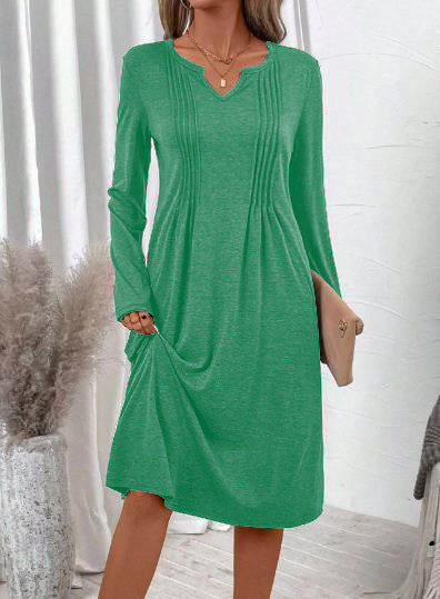 Vestido casual de cor sólida