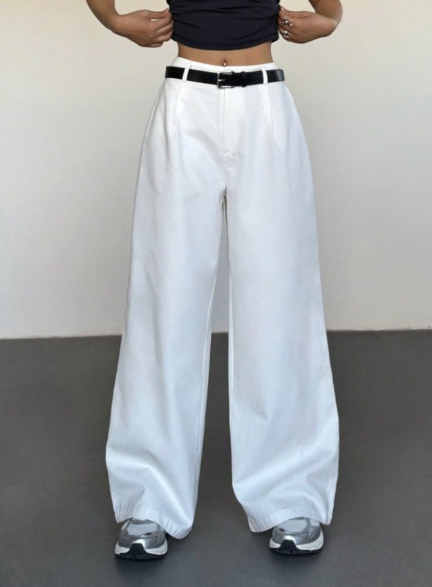 Disposable Ice Silk Breathable Casual Solid Color Wide - leg Pants - Blue&Pink