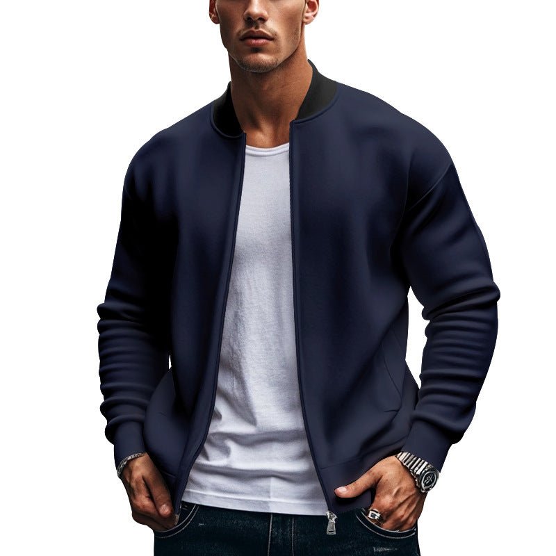 Long - sleeve Zipper Baseball Uniform Coat Jacket - Blue&Pink