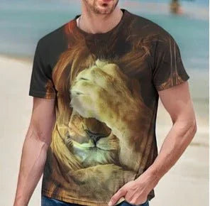 T-shirt Unissexo 3D Estampada – Estilo Único para um Verão Fora do Comum! - Blue&Pink