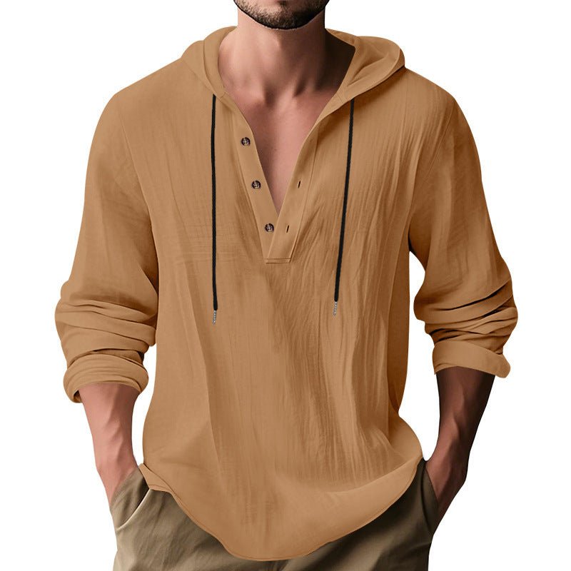 Hooded Casual Loose - fitting T-shirt Sweater For Men - Blue&Pink