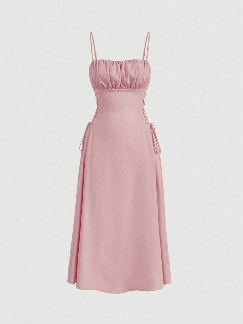 Vestido Longo com Alças Finas Elegância e Sensualidade - Blue&Pink