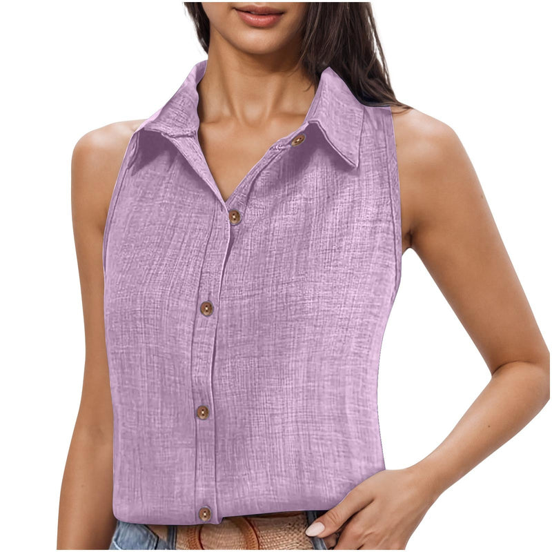 Camisa Feminina Sem Mangas Leveza e Estilo - Blue&Pink