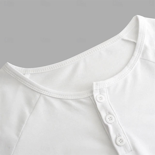 Men's Bottoming Shirt Henry Collar Long - sleeved T-shirt - Blue&Pink