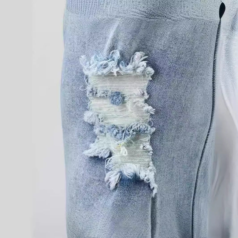 Jeans Masculinos Destroyed – Estilo Lavado e Rasgado para Um Look Cheio de Atitude - Blue&Pink
