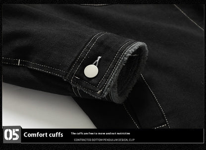 Jaqueta em jeans com forro de lã