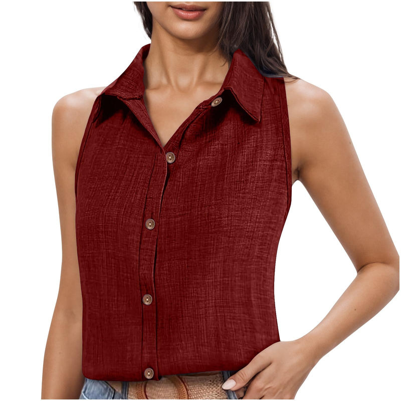 Camisa Feminina Sem Mangas Leveza e Estilo - Blue&Pink
