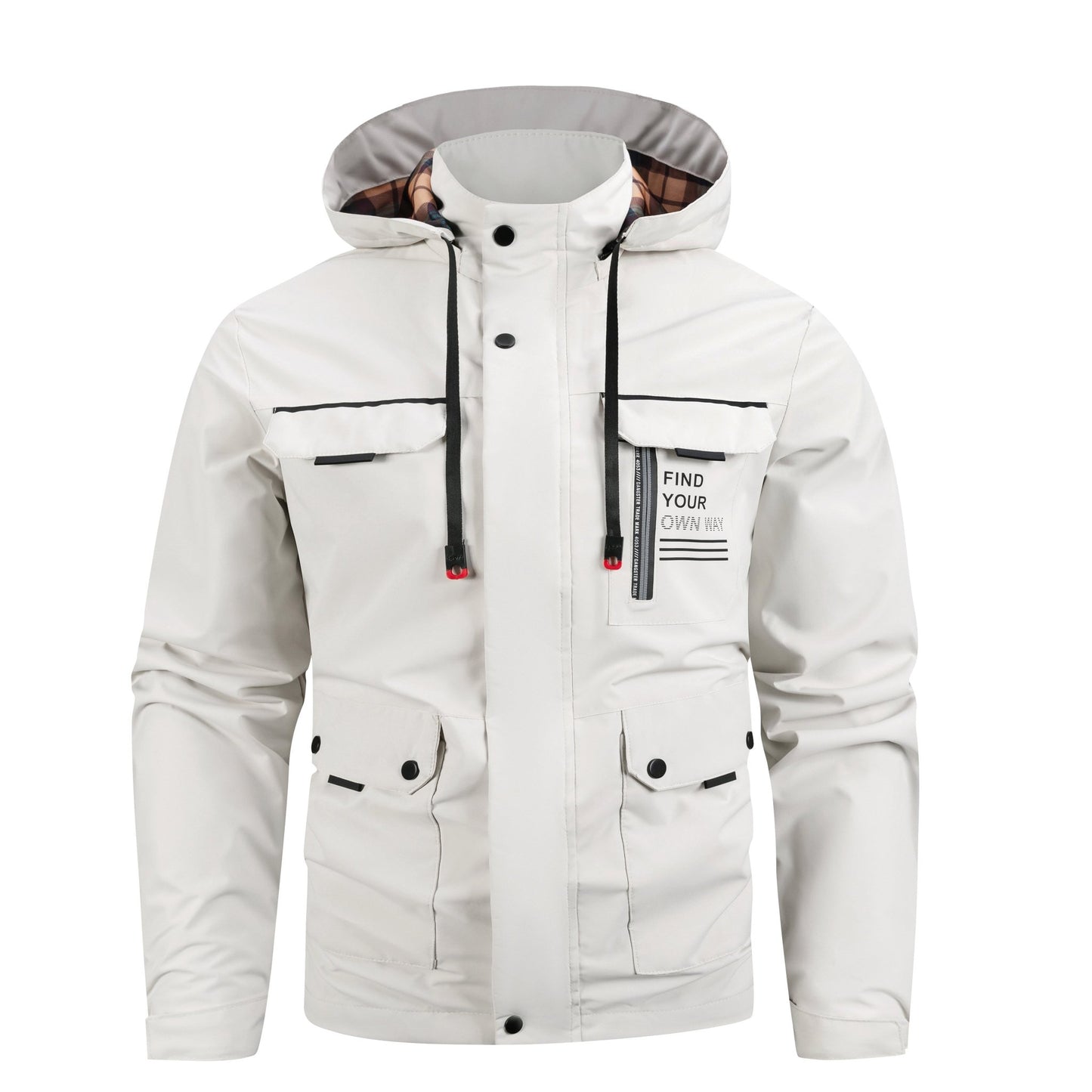 Lightweight Men's Jacket With Hood For Outdoor, Travel, Hiking, Windbreaker, Versatile, Stylish Design - Blue&Pink