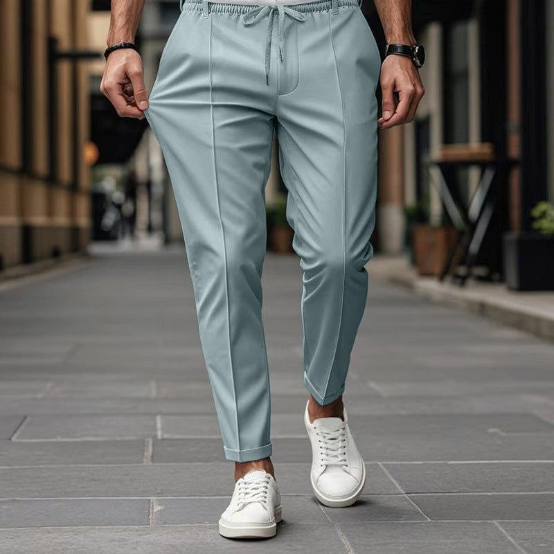 Men's Business Slim Fit Tapered Casual Pants - Blue&Pink