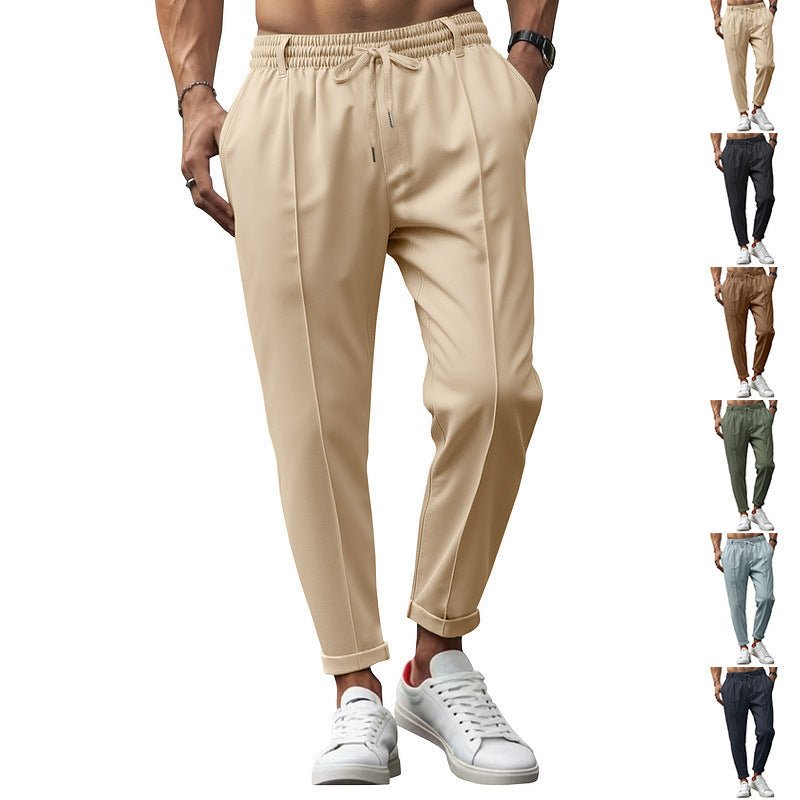 Men's Business Slim Fit Tapered Casual Pants - Blue&Pink