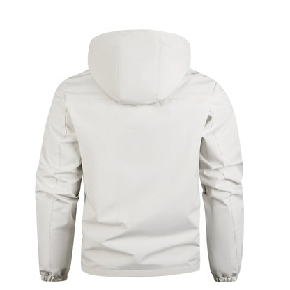 Lightweight Men's Jacket With Hood For Outdoor, Travel, Hiking, Windbreaker, Versatile, Stylish Design - Blue&Pink