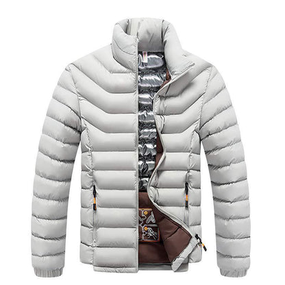 Winter New Men's Thickened Cotton Padded Coat - Blue&Pink