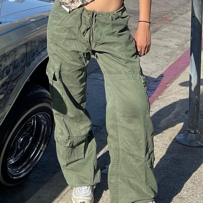 TL337 European And American Street Style Overalls Loose Jeans - Blue&Pink