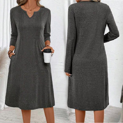 Vestido casual de cor sólida