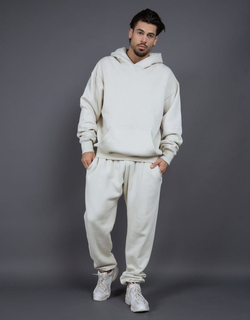 Men's Casual Loose Solid Color Hooded Sweatshirt Pants - Blue&Pink