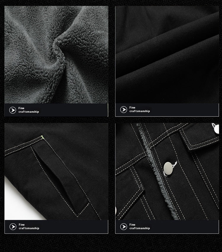 Jaqueta em jeans com forro de lã