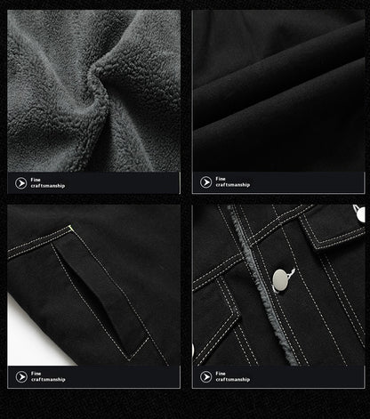 Jaqueta em jeans com forro de lã