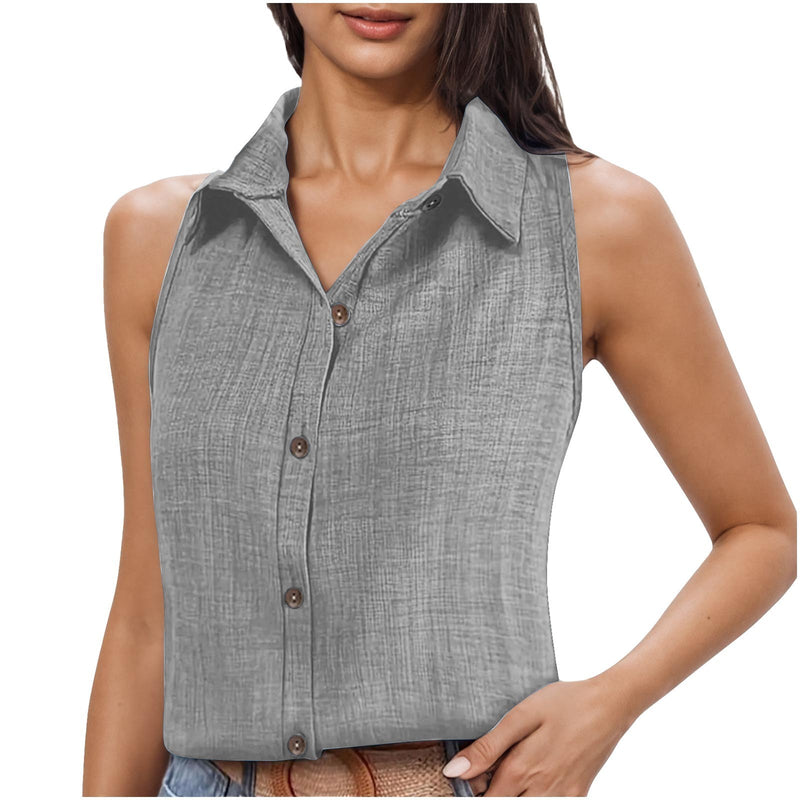 Camisa Feminina Sem Mangas Leveza e Estilo - Blue&Pink