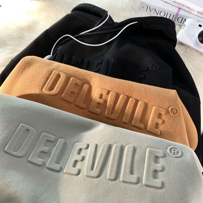 Ovsize Men's Hooded Fashion Brand American Style Loose Hoodie - Blue&Pink