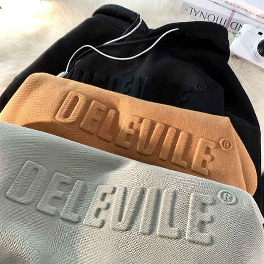 Ovsize Men's Hooded Fashion Brand American Style Loose Hoodie - Blue&Pink